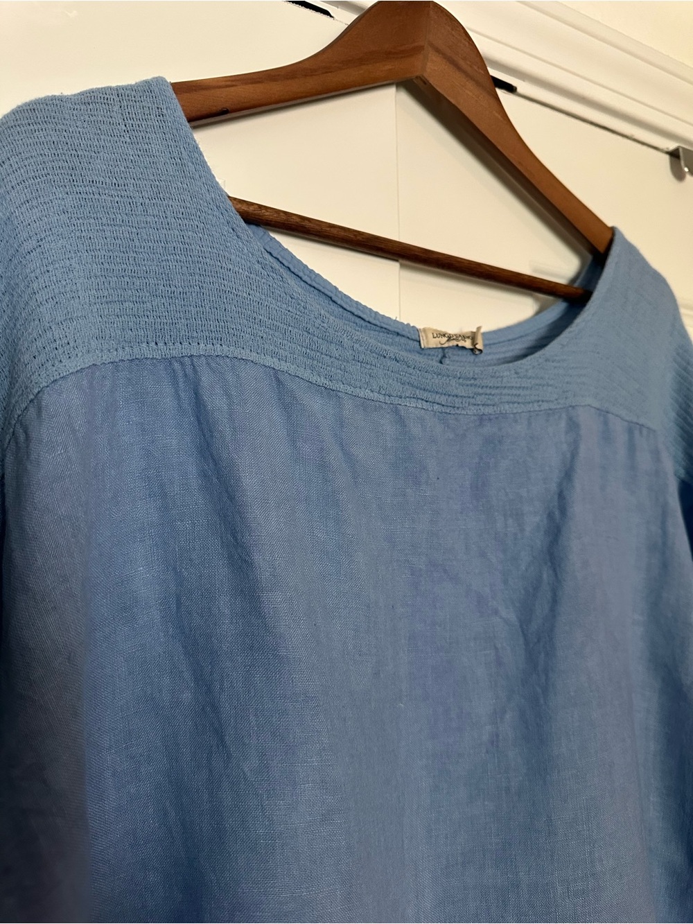 Lungo L’arno Blue Women's Linen Top Short Cuff Sleeve - 2XL - Made in Italy - Picture 2 of 6